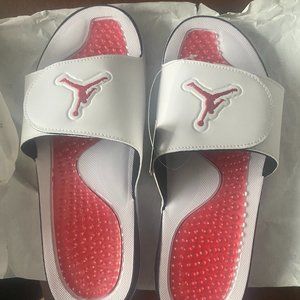 Air Jordan Hydro Slide White Fire Red. Size 12M US DEADSTOCK